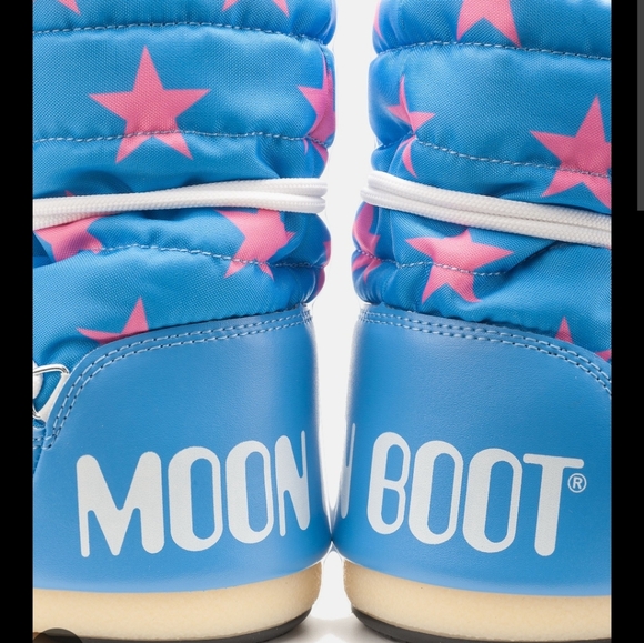 Moon Boot Stars Low Snow Boots Moon Boot Icon Light Low Blue Stars Print Boots - Picture 5 of 17